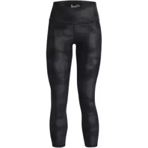 Image of Under Armour HeatGear No-Slip Waistband Printed Ankle Leggings - Black