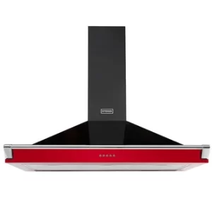 image of Stoves 444410251 110cm Richmond Chimney Hood Jalapeno with Chrome Rail