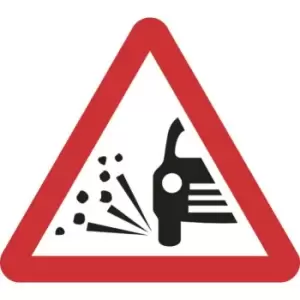 Image of Zintec 750mm Triangular Loose Gravel Road Sign with Frame