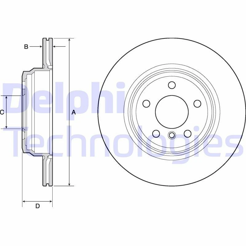 Image of DELPHI Brake disc DELPHI BG4665C