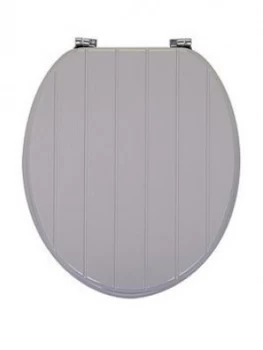 image of Aqualona Grey Tongue And Groove Toilet Seat