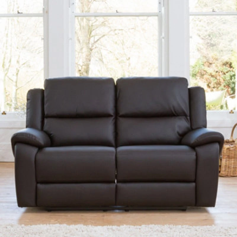 Image of Brookhaven 162Cm Wide Brown Bonded Leather 2 Seat Electric Reclining Sofa With Independently Reclining Left And Right Hand Seats