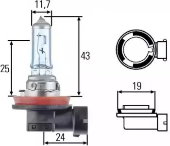 Image of Bulb H8 12V 35 W 8GH008356-121 by Hella - 10 Units