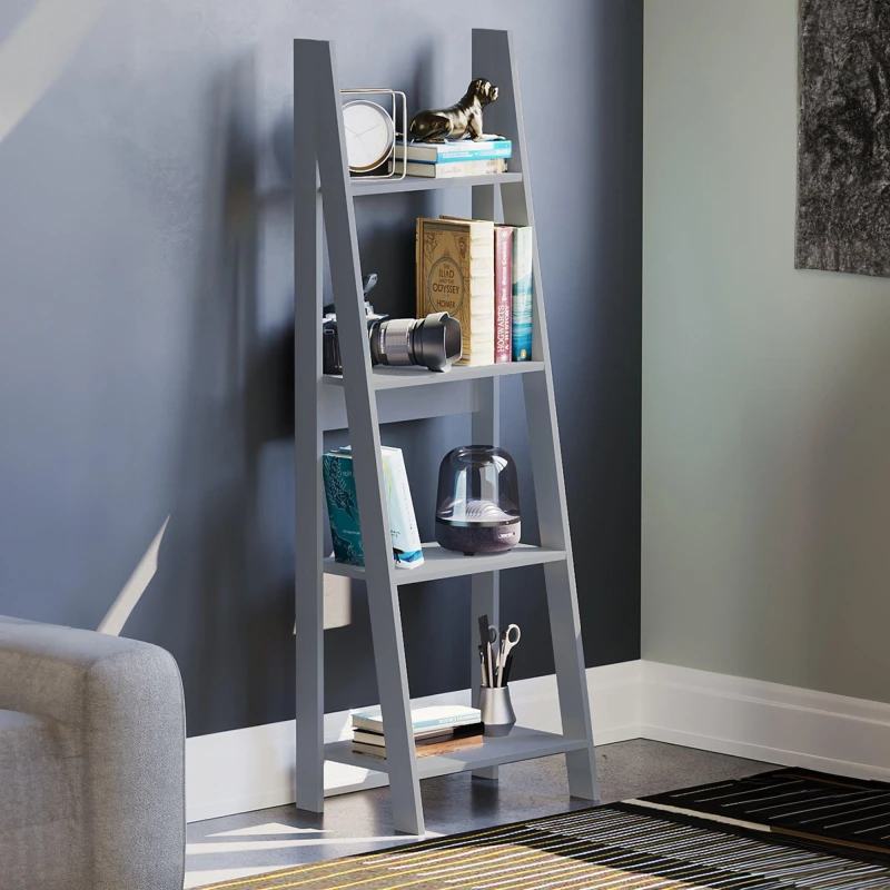 Image of Lassic Vida Designs Bristol 4 Tier Step Ladder Bookcase Grey unisex 4 Tier