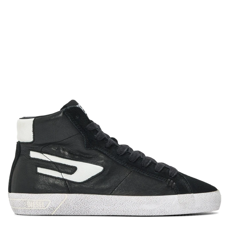 Image of Diesel Mens S Leroji Mid Court Trainers Black+White male 7 (40.5)