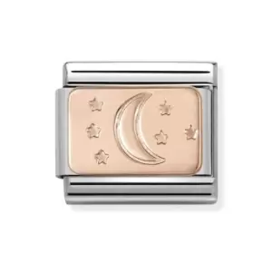 Image of Nomination Classic Rose Gold Moon & Stars Charm