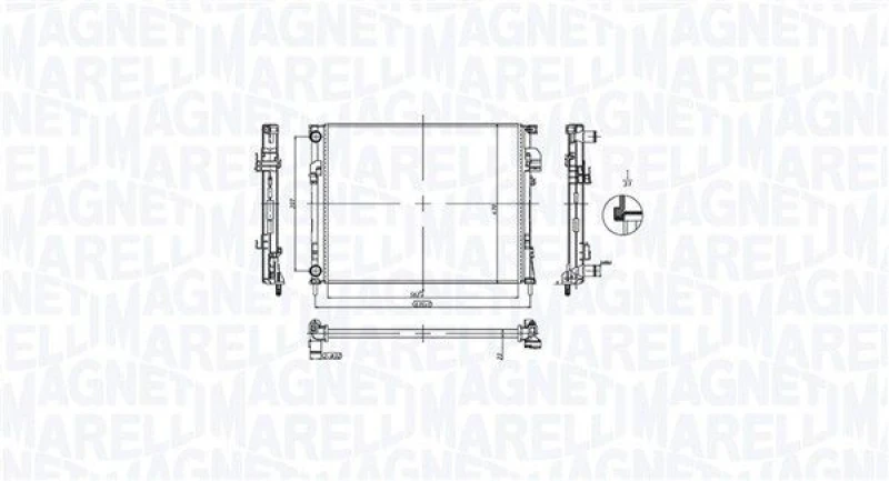 Image of MAGNETI MARELLI Engine radiator MAGNETI MARELLI 350213212900