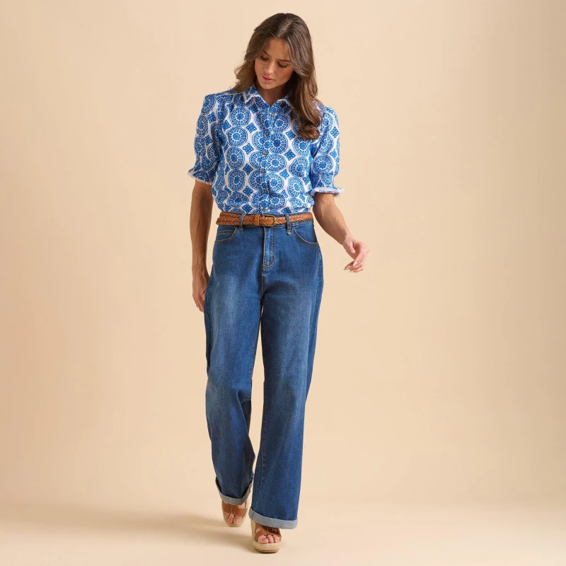 Image of Brakeburn Wide Leg Jeans Blue female 16