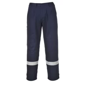 Image of Biz Flame Plus Mens Flame Resistant Trousers Navy Blue 2XL 34"