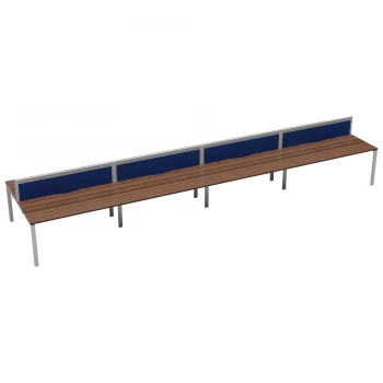 Image of CB 8 Person Bench 1400 x 780 - Dark Walnut Top and White Legs
