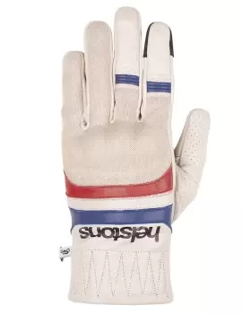 image of Helstons Bull Air Summer Leather Mesh Beige Blue Red Gloves T10