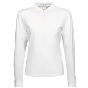 Image of Tee Jays Womens/Ladies Luxury Stretch Long Sleeve Polo Shirt (3XL) (White)
