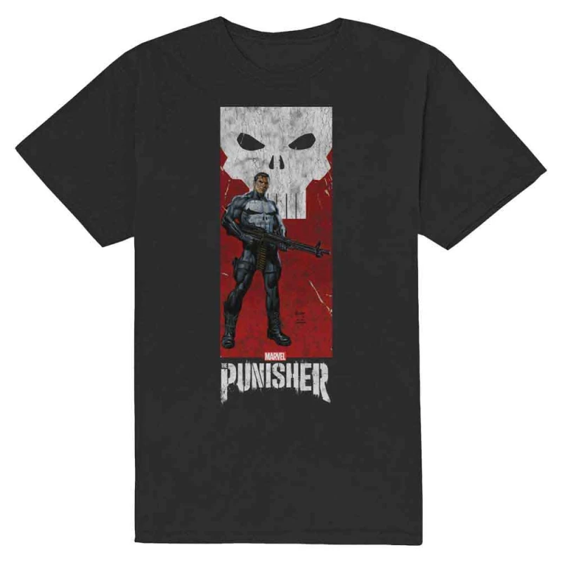 Image of Marvel Punisher Holding Gun T Shirt Black unisex