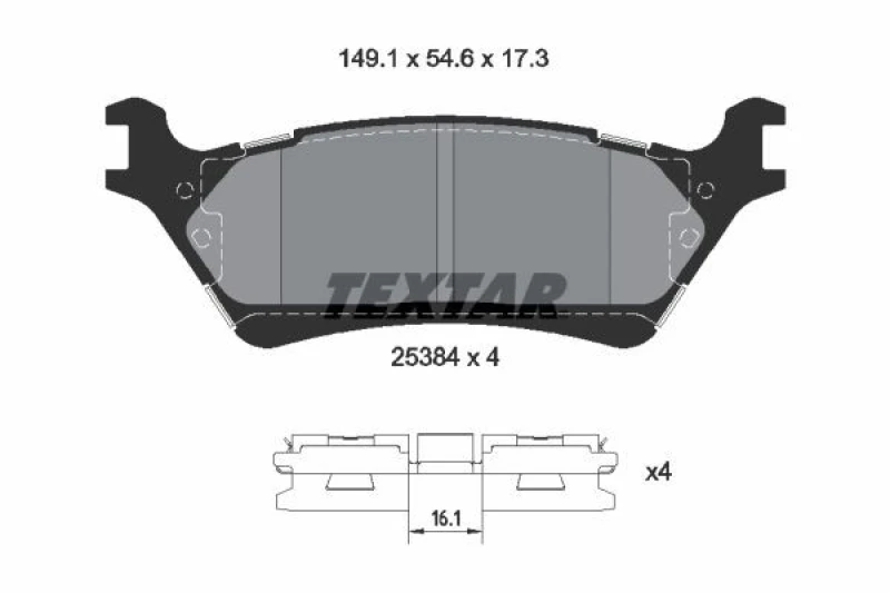 Image of Brake pad set TEXTAR 2538401