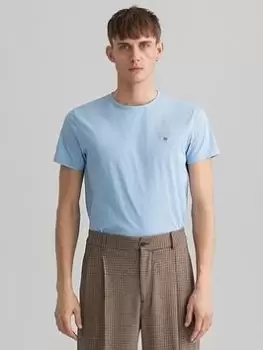Image of GANT Original T-Shirt - Capri Blue, Capri Blue, Size 2XL, Men