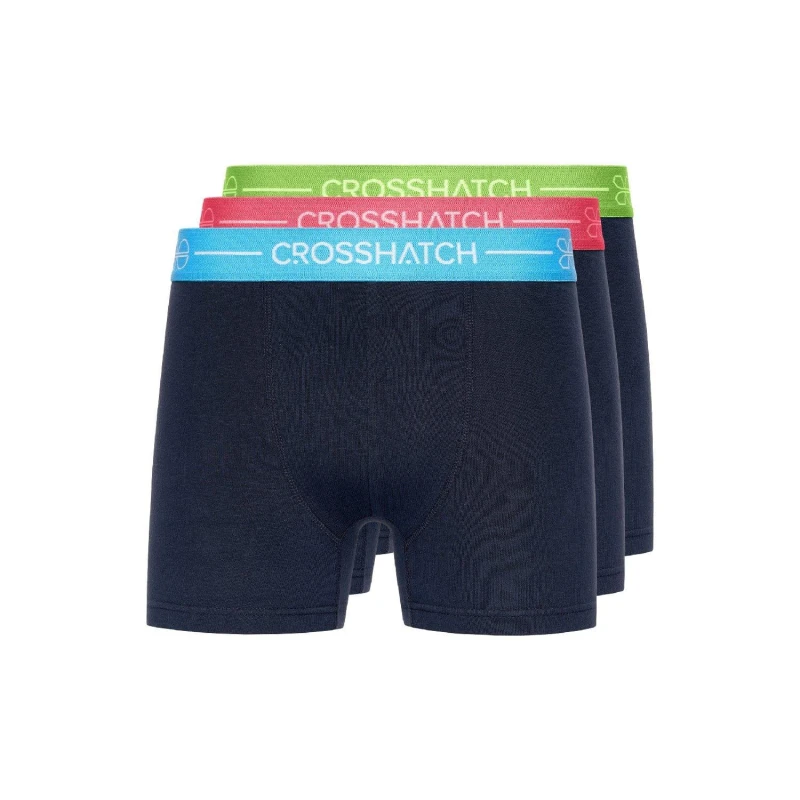 Image of Crosshatch Crosshatch Men Astral Bright Boxers 3pk in Navy Size: Small Navy S Male 5059294564526