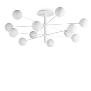 Image of Cosmopolitan 12 Arm Multi Arm Semi Flush Ceiling Light White