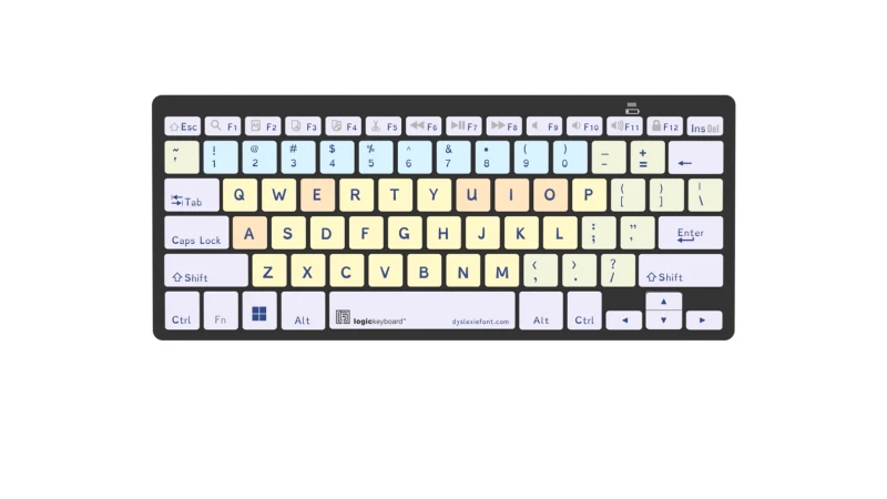 Image of Logickeyboard LKB-DYSLEX-BTPC-UK keyboard Home Bluetooth QWERTY Englis