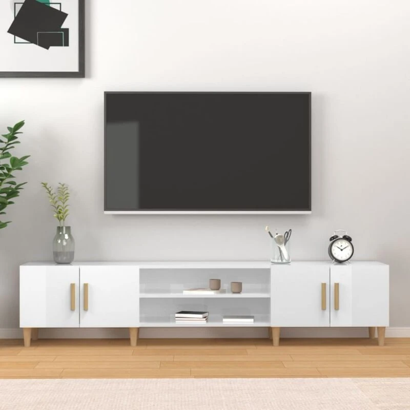 Image of VIDAXL TV Cabinet High Gloss White 180x31.5x40cm Engineered Wood Vidaxl 8720845791483