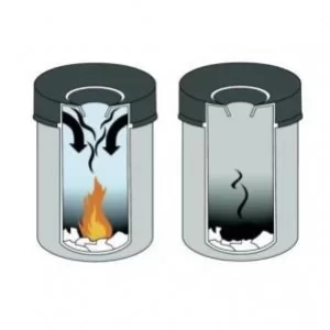 Image of Durable WASTE BASKET SAFE Metal Round 30 litre bin with fire