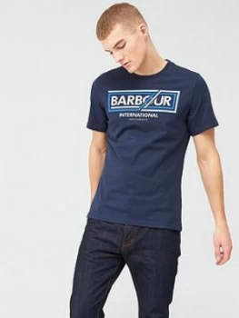 Image of Barbour International Compressor Logo T-Shirt - Navy