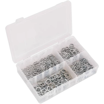 Image of Sealey 1000 Piece Serrated Lock Washer Assortment Metric
