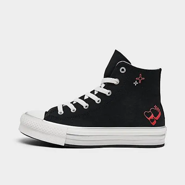 Image of Girls' Big Kids Converse Chuck Taylor All Star Y2K Heart EVA Lift Platform Casual Shoes