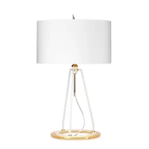 Image of Elstead Lighting Ferrara Table Lamp White and Polished Gold