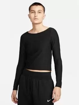 Image of Nike Nsw Air All Over Print Long Sleeve Top, Black/White, Size 2XL, Women