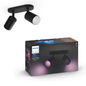 Image of Philips HUE Fugato 2 Light Smart LED Ceiling Spotlight Bar Black