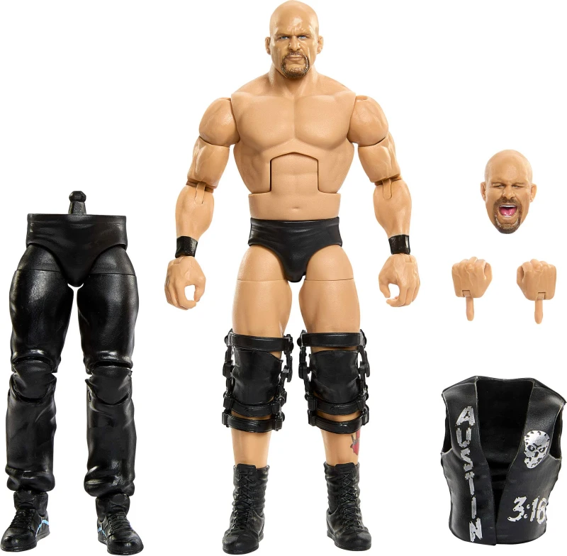 Image of Mattel WWE Elite Collection Action Figure & Accessories Premium Live Event “Stone Cold Steve Austin Set SummerSlam Series with Jesse “The Body Ventu