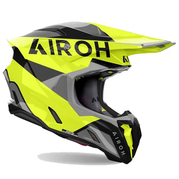 Image of Airoh Twist 3 King Yellow Grey Offroad Helmet Size 2XL