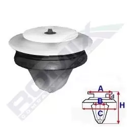 Image of ROMIX Clip, trim-/protection strip C60439 VW,Transporter V Bus (7HB, 7HJ, 7EB, 7EJ, 7EF, 7EG, 7HF, 7EC)