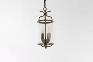 image of Winchester Blown Glass Brass Lanterns Pendant Ceiling Light