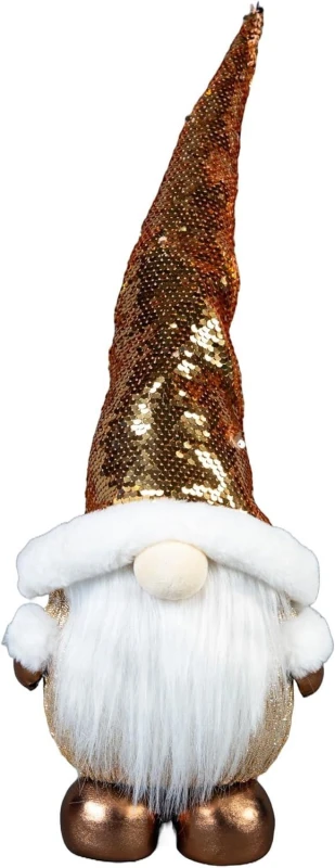 Image of Shatchi 56cm Gnome Santa - Christmas Figurine Gold