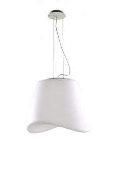 Image of Ceiling Pendant 3 Light E27 Round Outdoor IP44, Matt White, Opal White