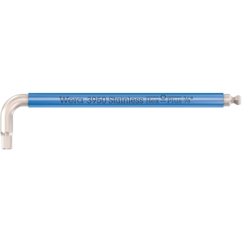 Image of Wera 3950 SPKL Stainless Steel Multicolour Hex Key Imperial 5022858001 Size: 3/8"