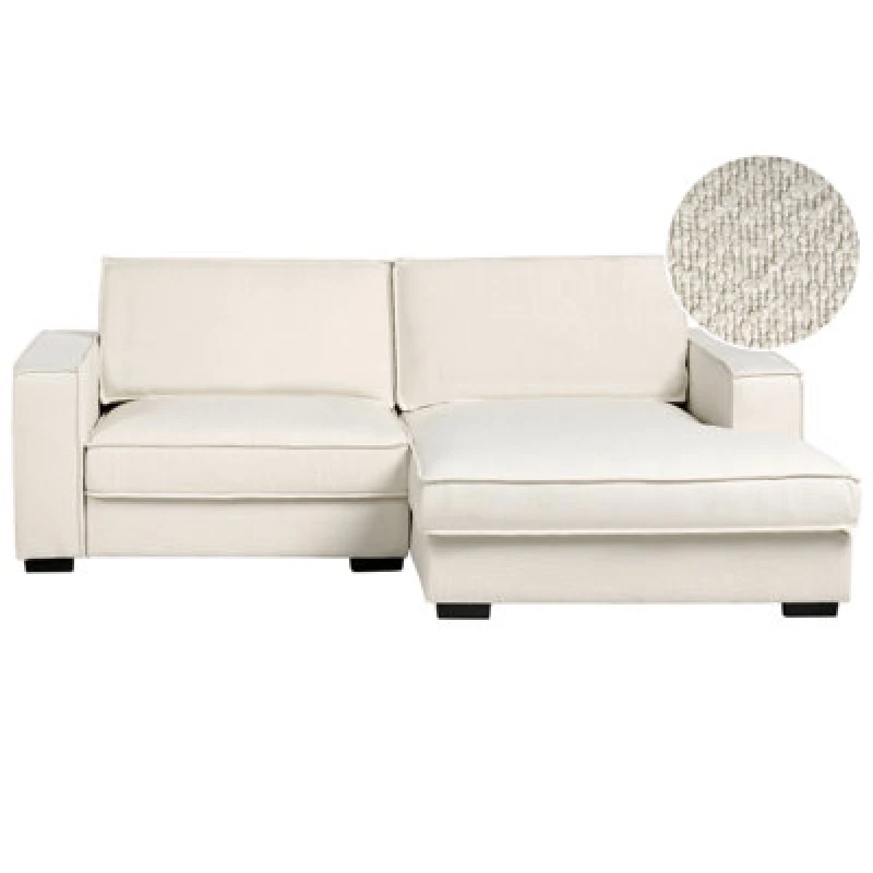 Image of Beliani Corner Sofa Kolding Boucle Light Beige Left Hand