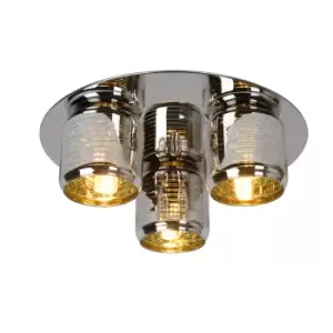 image of Eryn Modern Flush Ceiling Light - Ø38cm - 3xG9 - Chrome