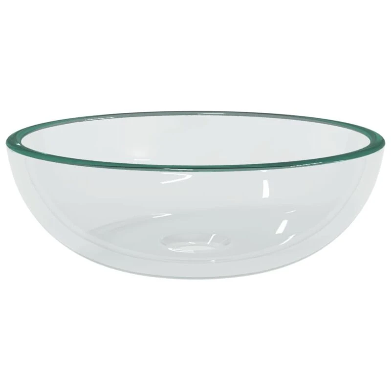 Image of vidaXL Basin Tempered Glass 30x12cm Frosted, Cream 345241