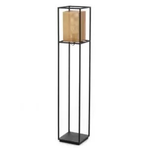 Image of Malik Box Floor Lamp, Black, Gold