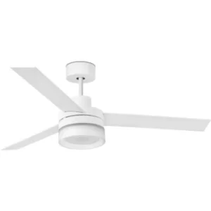 Image of Faro Ice LED Large Bluetooth Ceiling Fan White, Maple