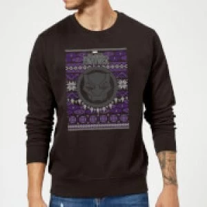 image of Marvel Avengers Black Panther Christmas Sweatshirt - Black