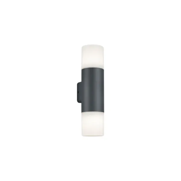 Image of Hoosic Modern 2 Light Outdoor Up Down Wall Lamp Anthracite IP44