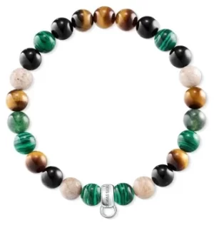 image of Thomas Sabo X0217-947-7-L17,5 Brown Green Black Stone Charm Jewellery