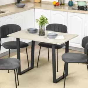 Image of Homcom Rectangular Dining Table With Adjustable Steel Base Light Grey