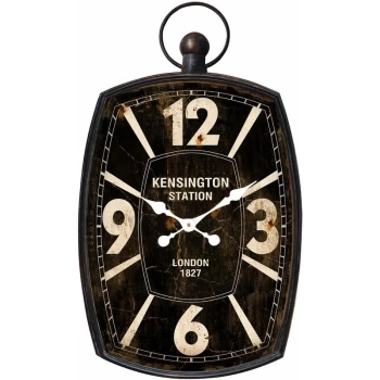 image of Black Iron Wall Clock with Hanging Loop - Premier Housewares