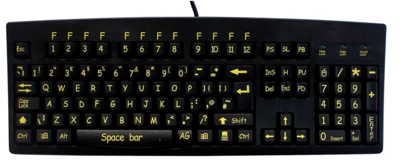 Image of Accuratus USB 260 High visibility; full size Black keyboard- designed