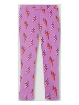Image of Mintie by Mint Velvet Girls Lightning Print Leggings - Purple, Size Age: 7-8 Years, Women