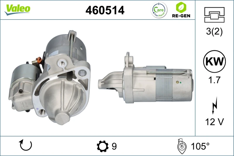 Image of Starter motor VALEO 460514